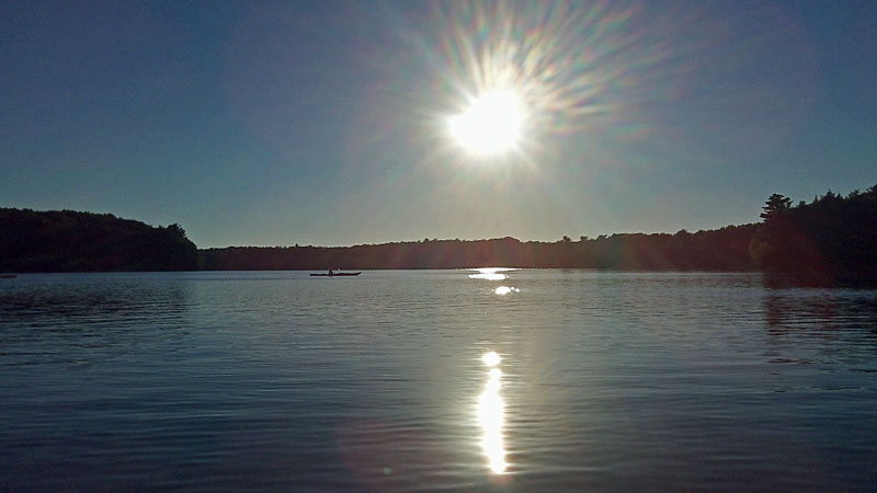 sunset paddle on petes lake